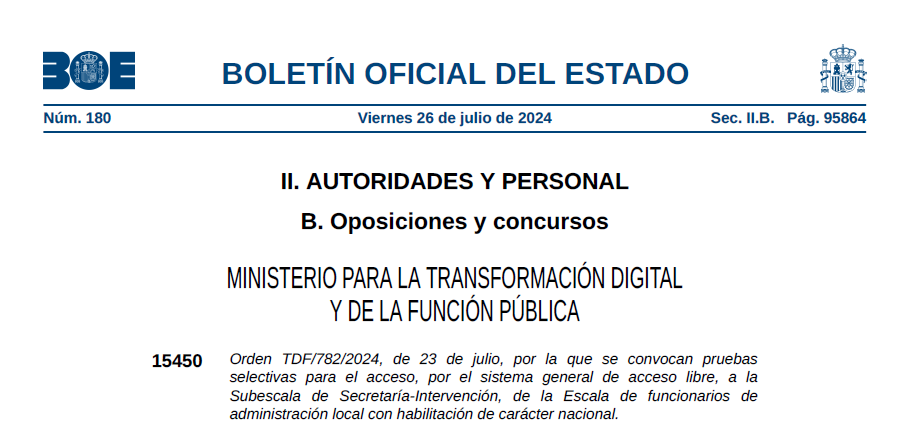 Es convoquen proves selectives per a l’accés, pel sistema general d’accés lliure, a la Subescales d’Intervenció-Tresoreria, categoria d’Entrada, Secretaria, categoria d’Entrada i Secretaria-Intervenció